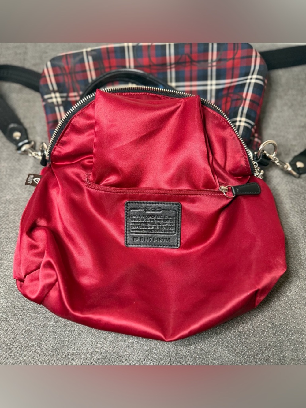 Coach Poppy Tartan Plaid Signature Glam Tote No. H1171-18714 - Picture 8 of 10